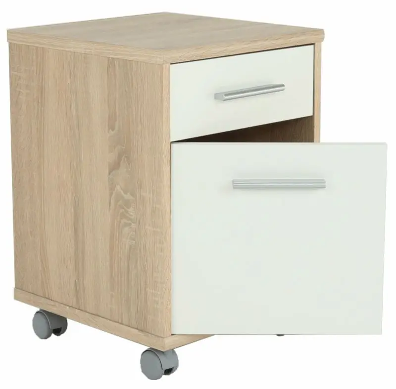 Tumba cu rotile Mobhaus Johan 2 New 07 (Sonoma Oak/White)