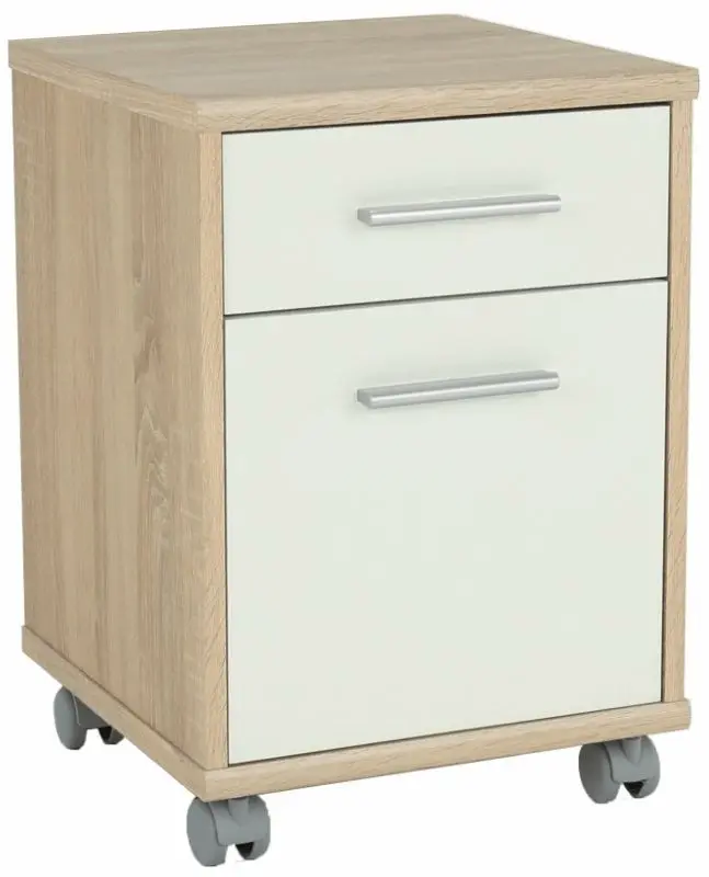 Tumba cu rotile Mobhaus Johan 2 New 07 (Sonoma Oak/White)