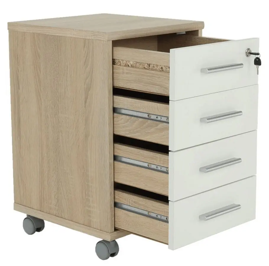 Тумба выкатная Mobhaus Johan 2 New 12 (Sonoma Oak/White) - 3