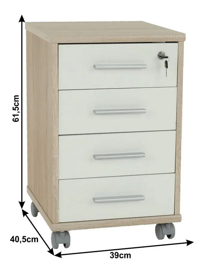 Тумба выкатная Mobhaus Johan 2 New 12 (Sonoma Oak/White) - 6