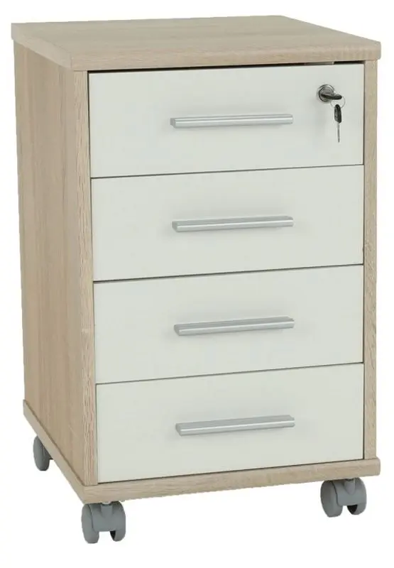 Тумба выкатная Mobhaus Johan 2 New 12 (Sonoma Oak/White)