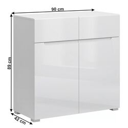 Тумба Mobhaus Jolk 2D2S (White/White Extra High Gloss) Thumb