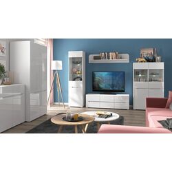 Тумба Mobhaus Jolk 2D2S (White/White Extra High Gloss) Thumb