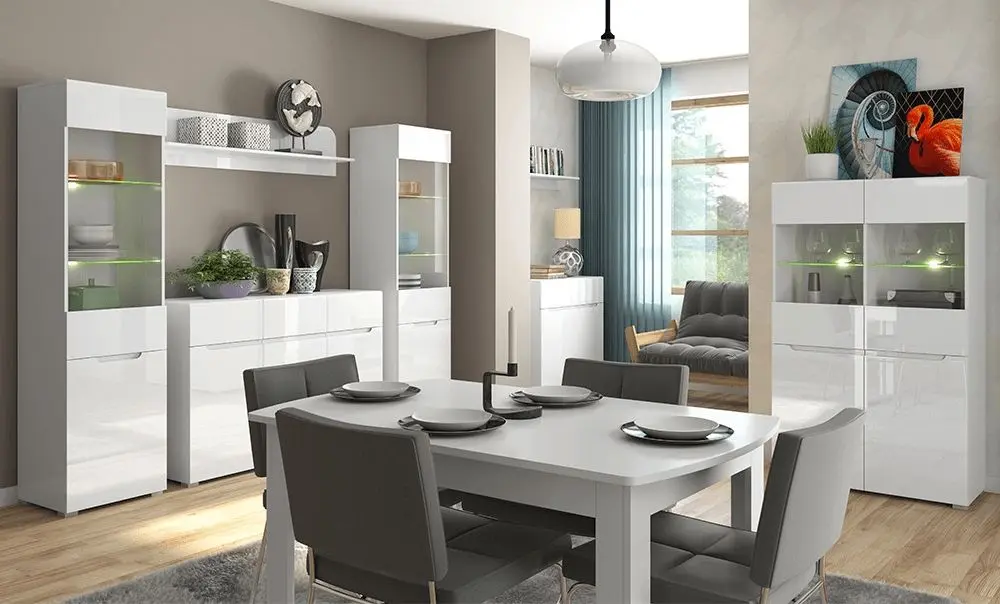 Тумба Mobhaus Jolk 2D2S (White/White Extra High Gloss) - 2