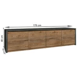 Тумба РТВ Mobhaus Montana K4D (Lefkas Oak Dark/Gray Smooth) Thumb