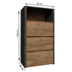 Comoda Mobhaus Montana KS3 (Lefkas Oak Dark/Gray Smooth) Thumb