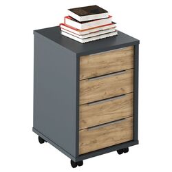 Tumba cu rotile Tempo Kondela Rioma New Typ 14 (Graphite/Artisan Oak)