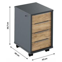 Tumba cu rotile Tempo Kondela Rioma New Typ 30 (Graphite/Artisan Oak) Thumb