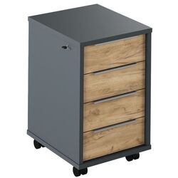 Tumba cu rotile Tempo Kondela Rioma New Typ 30 (Graphite/Artisan Oak)