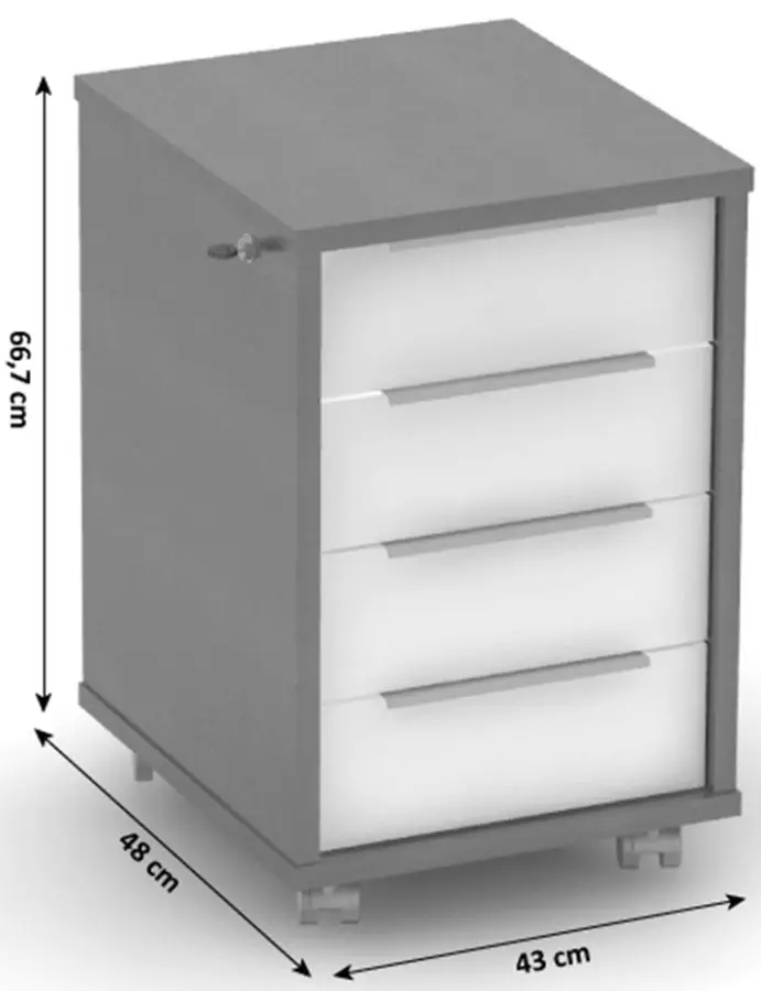 Тумба Tempo Kondela Rioma New Typ 30 (Graphite/White)