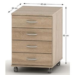 Tumba cu rotile Mobhaus Tempo Asistent New 015 (Sonoma Oak) Thumb