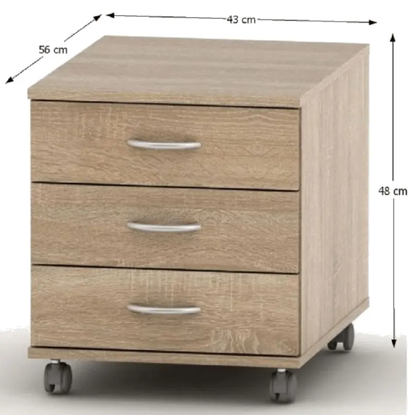 Tumba cu rotile Mobhaus Tempo Asistent New 016 (Sonoma Oak)