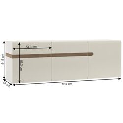 Tumba suspendata Mobhaus Lynatet Typ 67 (White Extra High Gloss/Sonoma Oak Truffle) Thumb