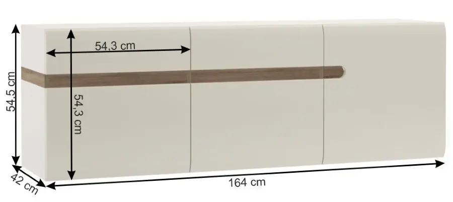 Tumba suspendata Mobhaus Lynatet Typ 67 (White Extra High Gloss/Sonoma Oak Truffle) - 3