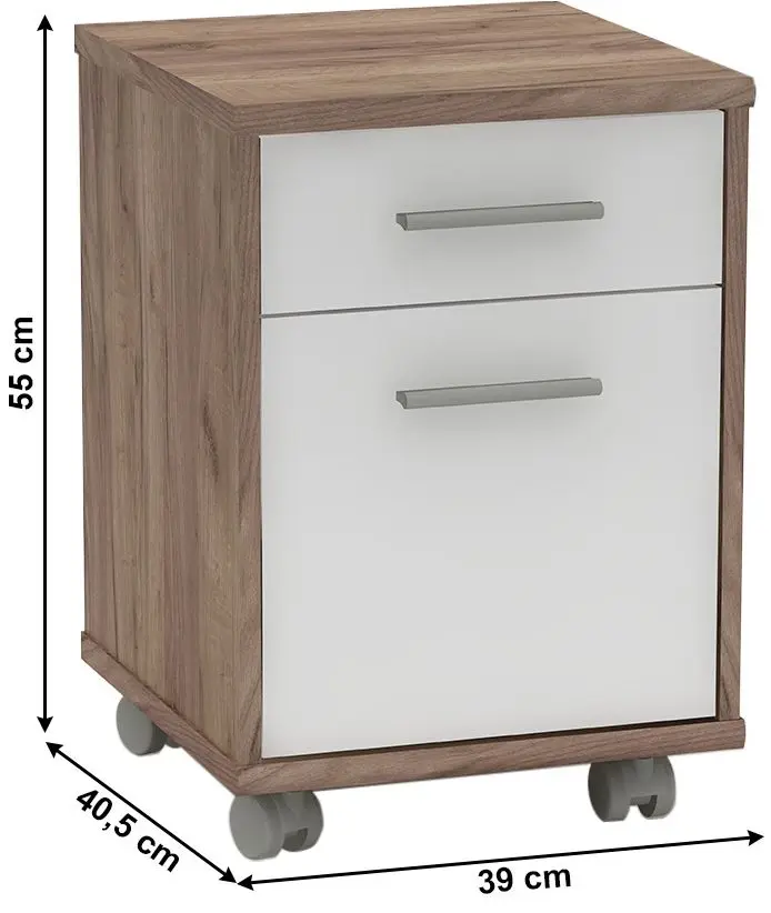 Tumba cu rotile Tempo Kondela Johan 2 New 07 (Kraft Dunkel/White)