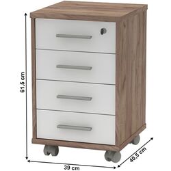 Tumba cu rotile Mobhaus Johan 2 New 12 (Kraft Dunkel/White) Thumb