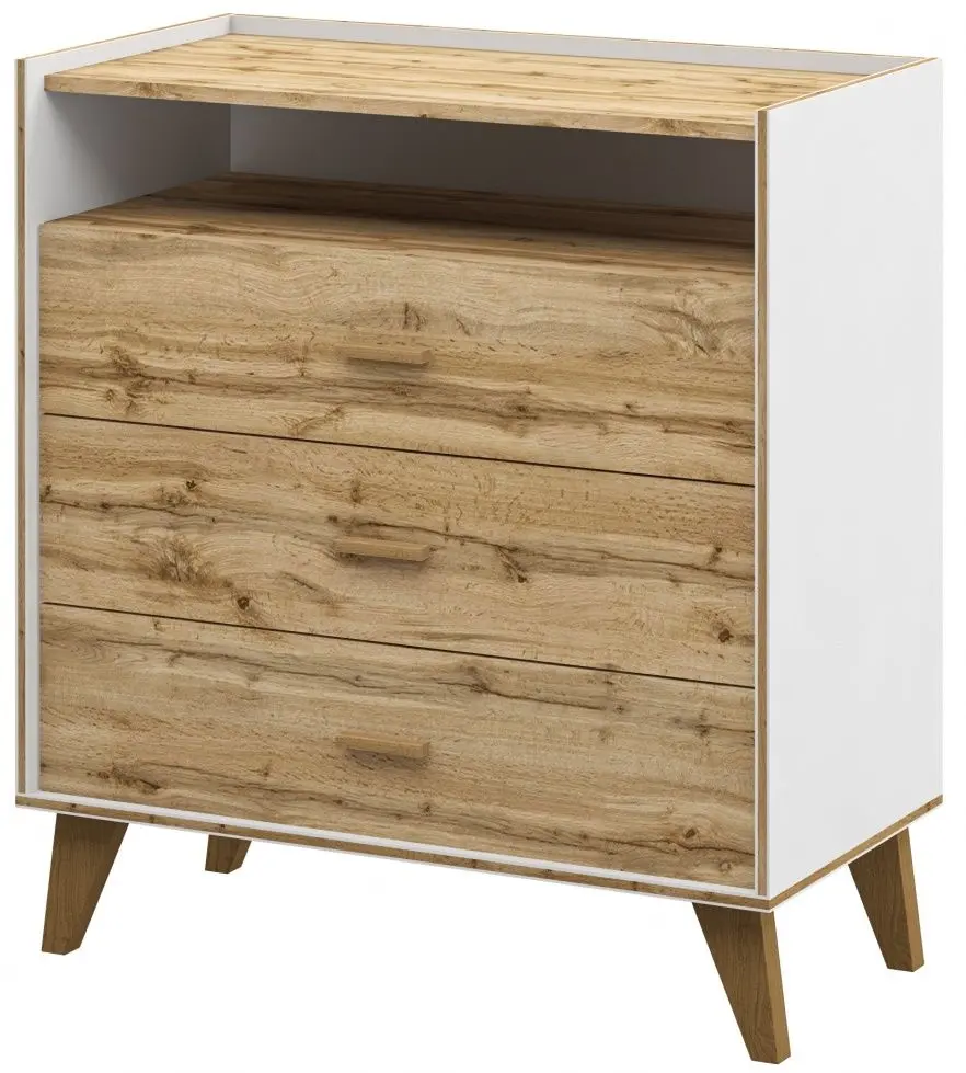 Комод Неман Сканди МН-036-17 (Дуб Вотан/Белый)