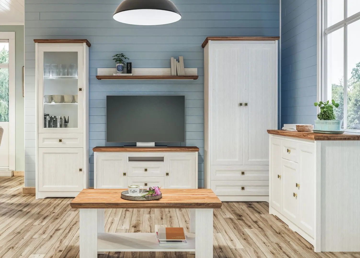 Тумба Неман Тиволи МН-035-03 (Белый Структурный/Дуб Стирлинг) - 4