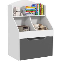 Etajera Qaba 311-071V80WT 62x40x88 cm (White/Gray) Thumb