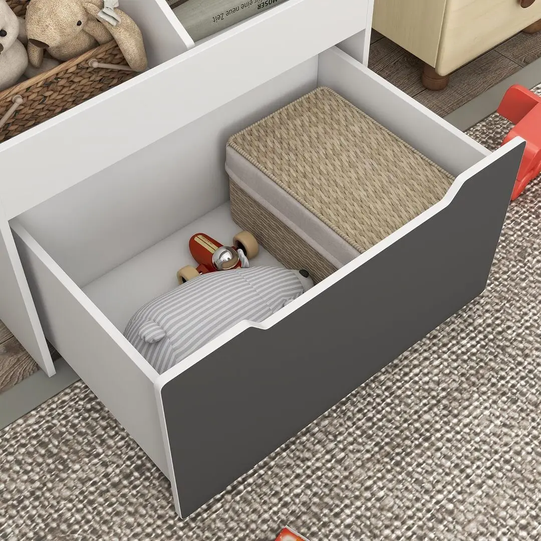 Etajera Qaba 311-071V80WT 62x40x88 cm (White/Gray)