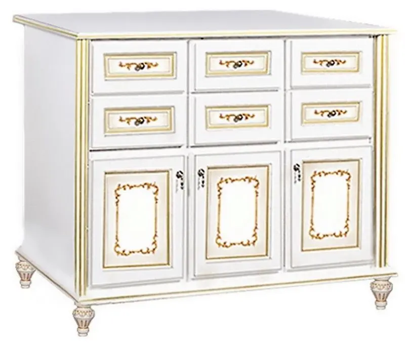 Comoda Skay Verona 1390 White/Gold (fara desen)