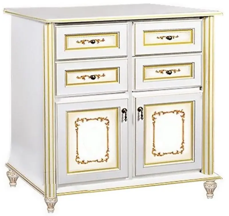 Comoda Skay Verona 990 White/Gold (fara desen)
