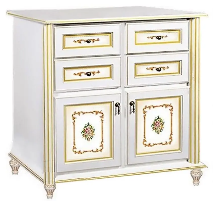 Comoda Skay Verona 990 White/Gold (cu desen)