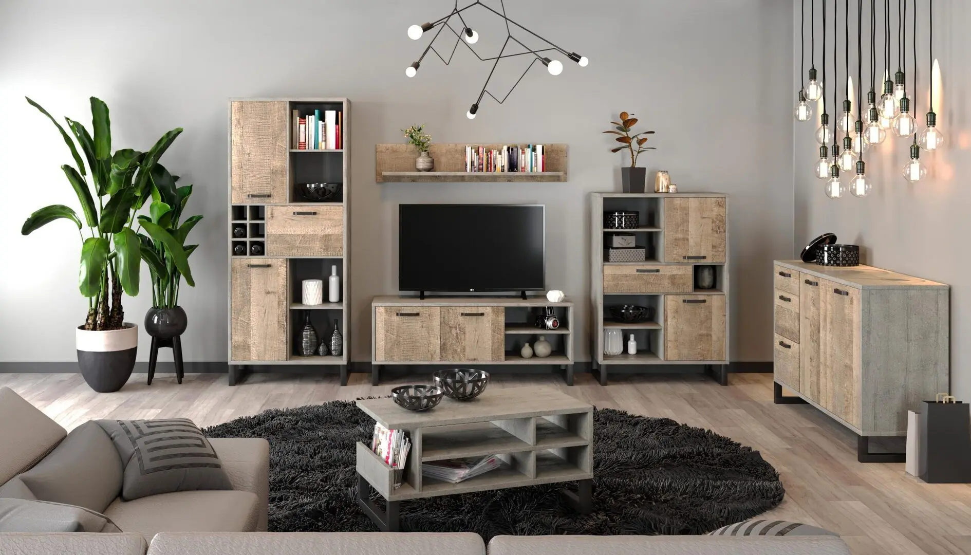 Comoda Sokme Bari 2U3S (Woodcon/Grange Sand Oak)