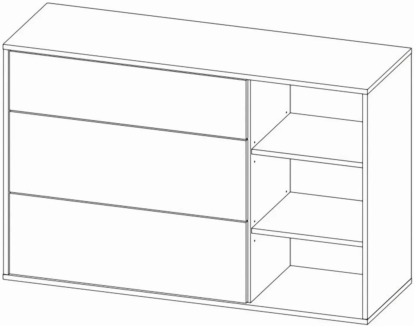 Комод Sokme Нитро 1Д3Ш (Дуб Вотан/Белый) - 2
