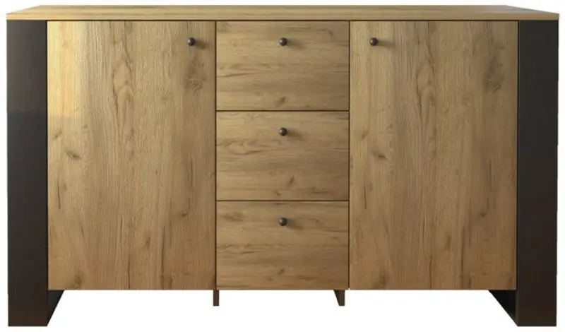 Comoda Sokme Old Vud 2U3S (Craft Oak Gold/Black)