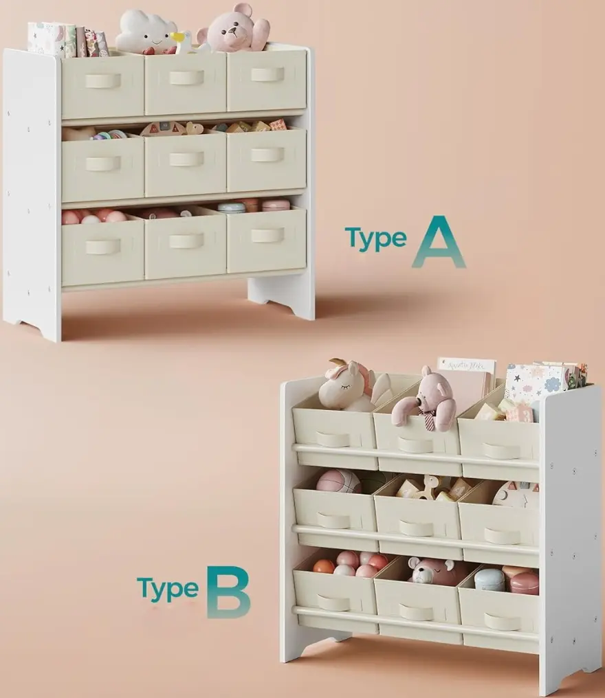 Etajera-organizer de jucării Songmics GKR033W10 (Cloud White)