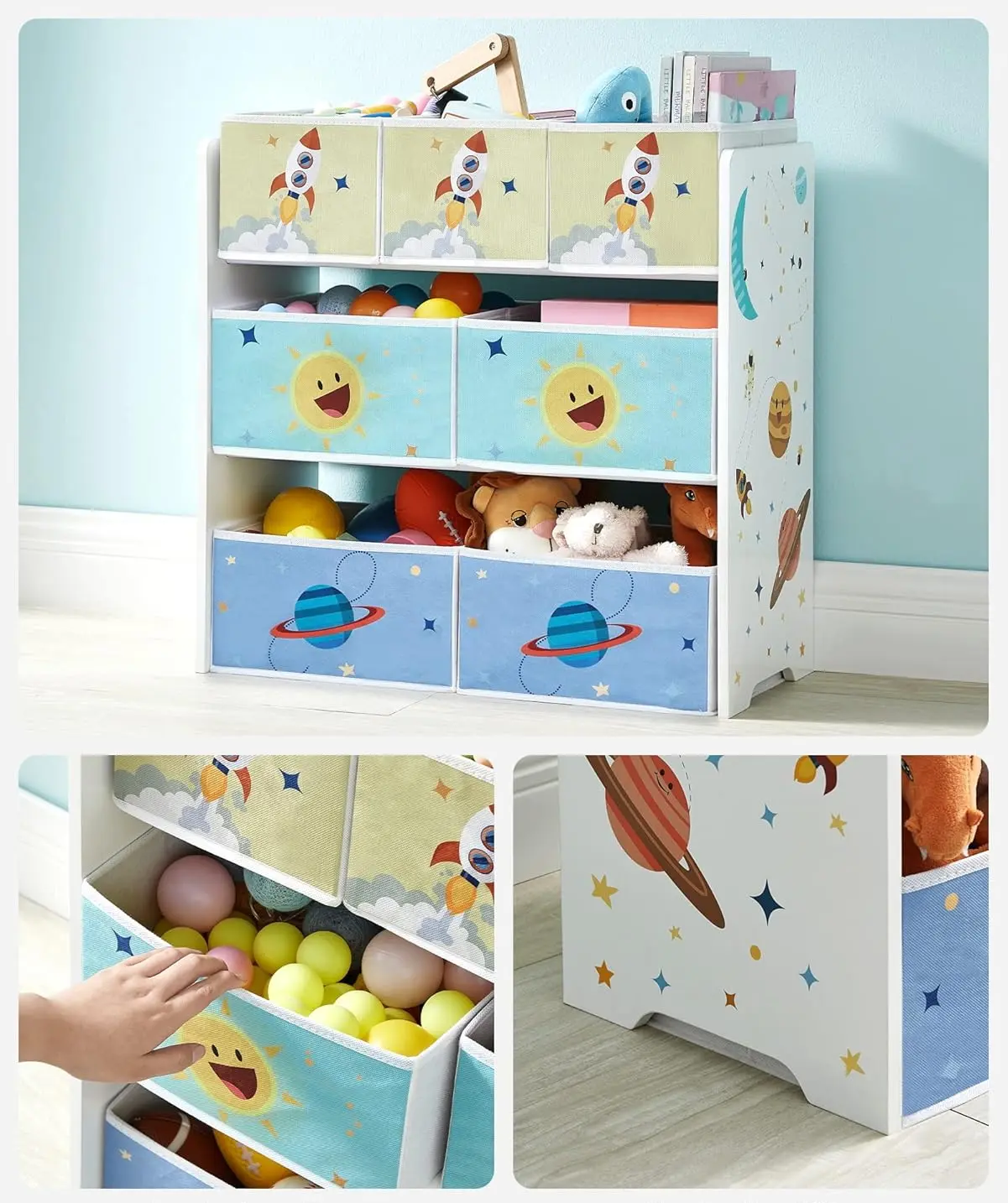 Стеллаж-органайзер для хранения игрушек Songmics GKR034W01 (White) - 3