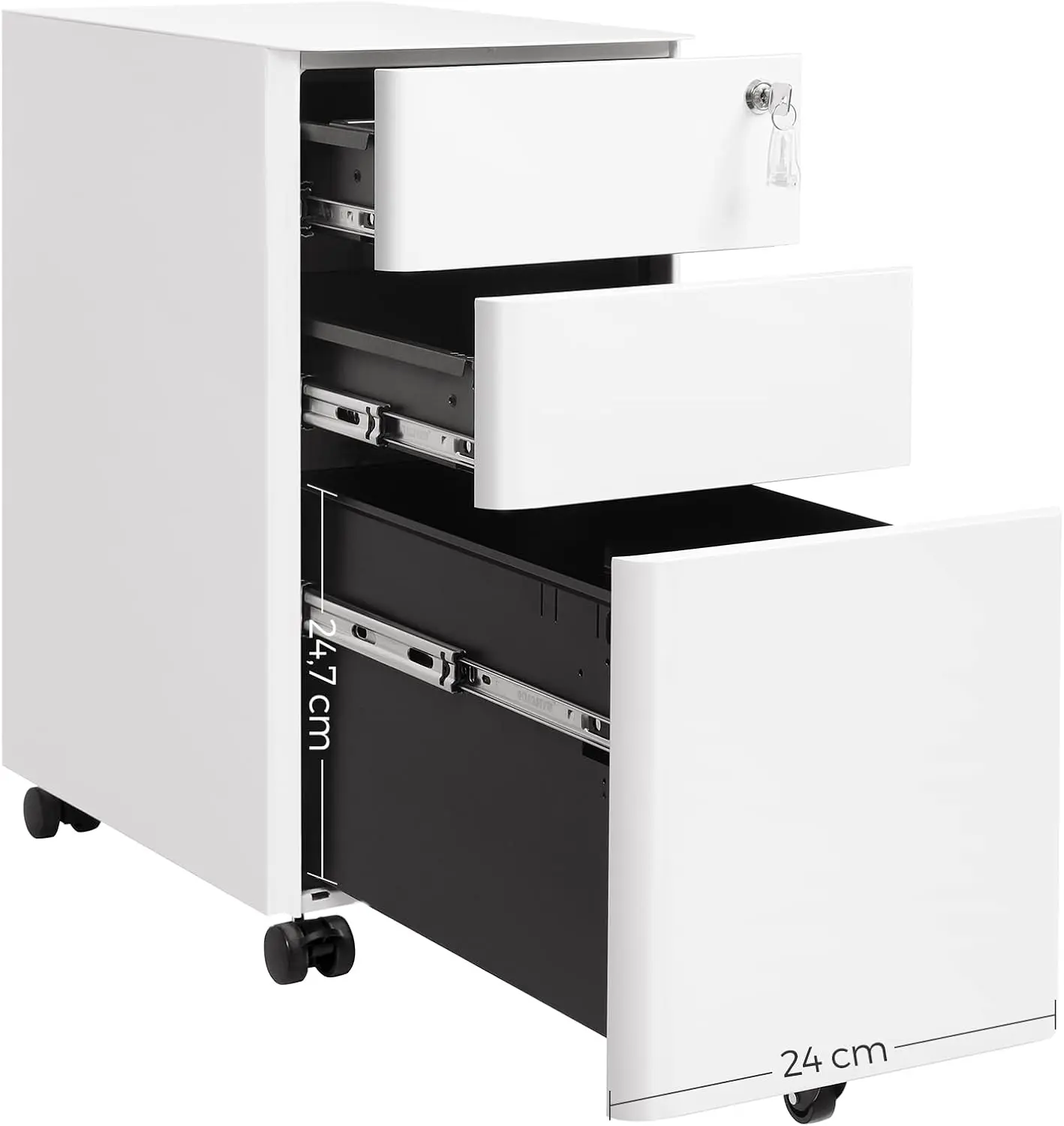 Tumba cu rotile Songmics OFC030W01 (White)