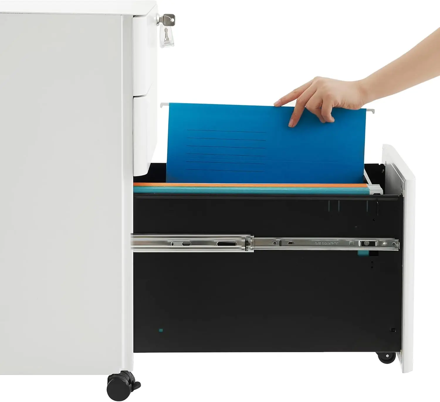 Tumba cu rotile Songmics OFC030W01 (White)