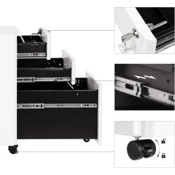 Tumba cu rotile Songmics OFC030W01 (White) Thumb