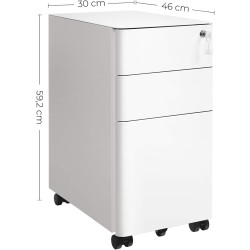 Tumba cu rotile Songmics OFC030W01 (White) Thumb