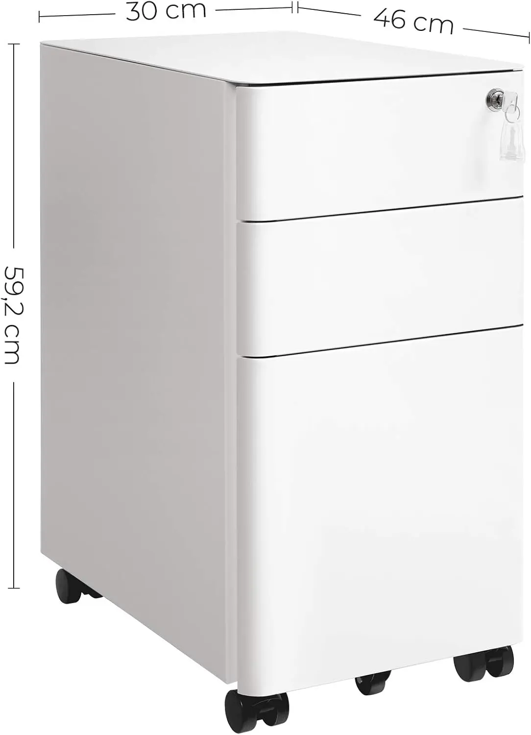 Tumba cu rotile Songmics OFC030W01 (White)