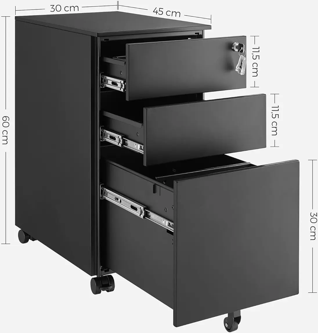 Tumba cu rotile Songmics OFC031B01 (Black) - 7