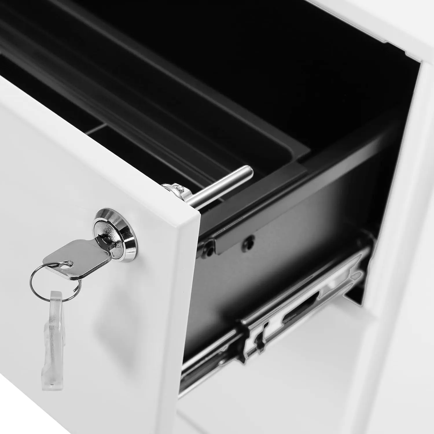 Tumba cu rotile Songmics OFC63WT (White)