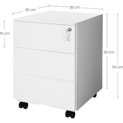 Tumba cu rotile Songmics OFC63WT (White) Thumb