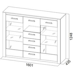 Comoda-vitrina SV-mebel Gamma-20 (Ash Anchor Light/Wenge) Thumb