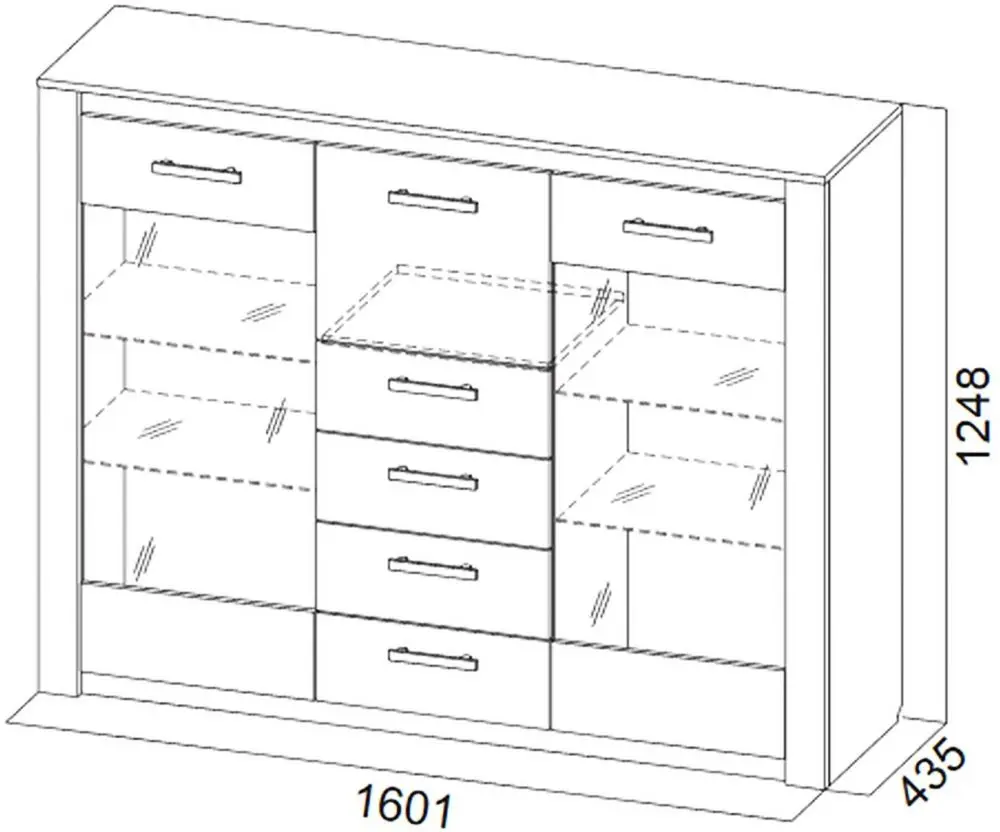 Comoda-vitrina SV-mebel Gamma-20 (Ash Anchor Light/Wenge)