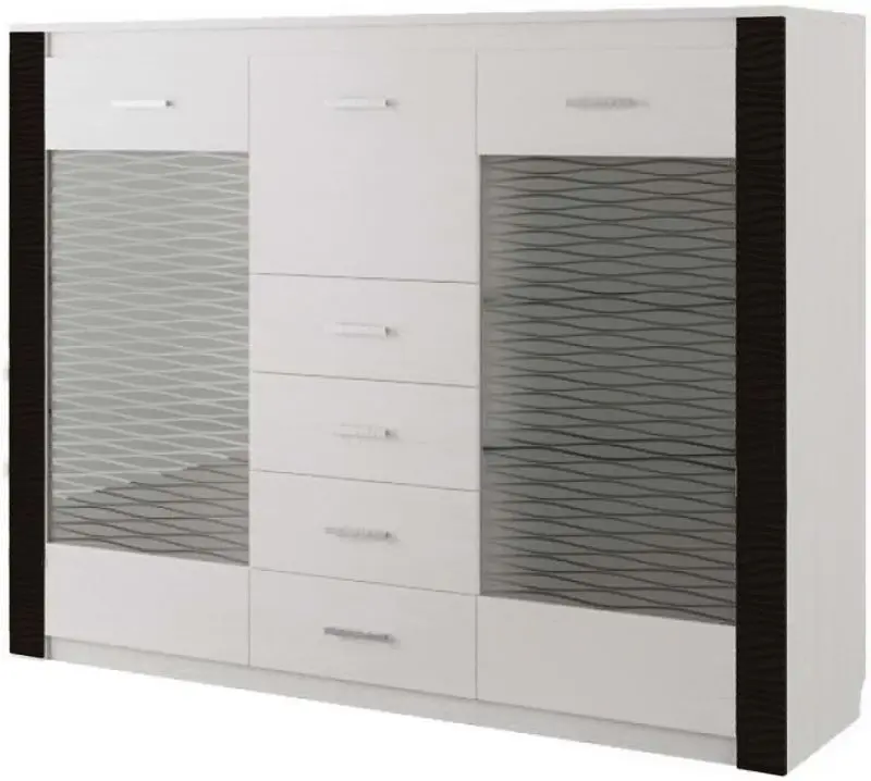 Comoda-vitrina SV-mebel Gamma-20 (Ash Anchor Light/Wenge)