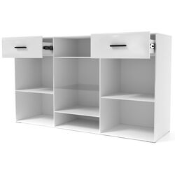 Comoda-Vitrina SV-Mebel Solo (White/White Gloss/Wenge) Thumb