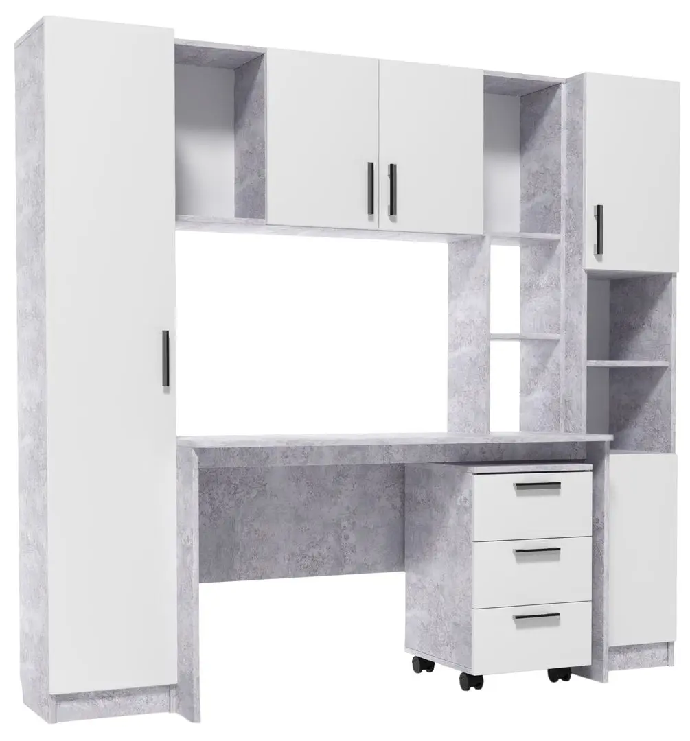 Tumba pe role SV-mebel №7 (Cement Light/White)