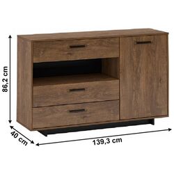 Tumba Tempo Kondela Delis E (Bolzano Oak/Black) Thumb