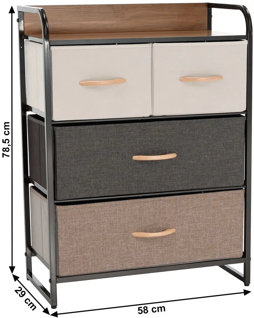 Comoda Tempo Kondela Hazel Typ 2 (Beige/Brown Light/Brown Dark)