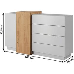 Тумба Tempo Kondela Trio 2D4S (White/Craft Oak Gold) Thumb