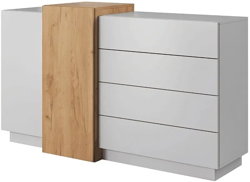 Тумба Tempo Kondela Trio 2D4S (White/Craft Oak Gold)