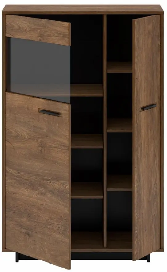 Dulap-vitrina Tempo Kondela Delis C1 Left (Oak Bolzano/Black)